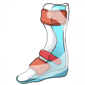 Eine Schiene für den Unterschenken und Fuß.