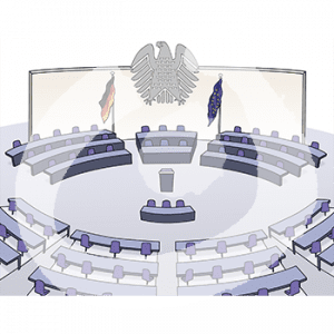 Der Plenarsaal des Bundestages.