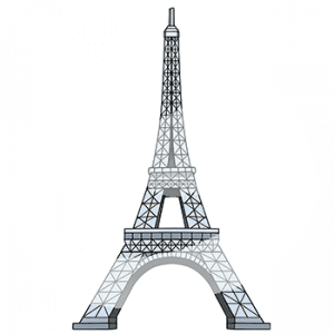 Außenansicht des Eiffelturms.