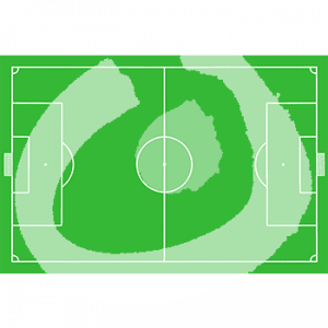 Vogelperspektive auf ein Fußballfeld.