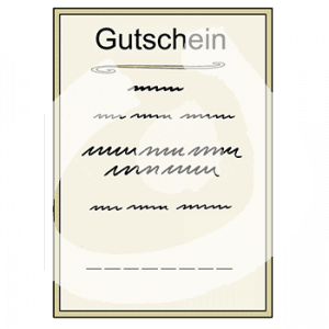 Ein Dokument mit Text und der Überschrift: Gutschein.