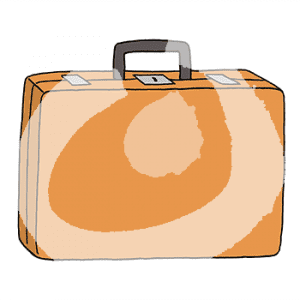 Ein Handkoffer ohne Rollen.