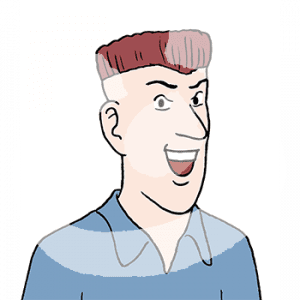 Portraitansicht eines Mannes mit roten Haaren.