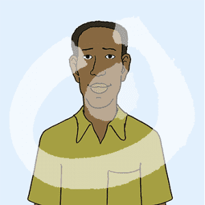 Portrait eines Mannes mit dunkler Hautfarbe.