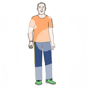 Ein Mann mit heller Hautfarbe und kurzen Haaren.