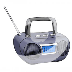 Ein Radio mit Antenne.