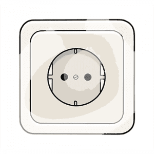 Eine Steckdose von vorne.