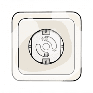 Steckdose mit Kindersicherung.