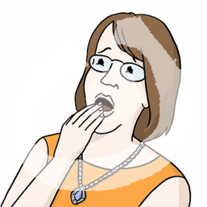 Portraitansicht einer ängstlichen Frau. Sie hält sich eine Hand vor dem offenen Mund.