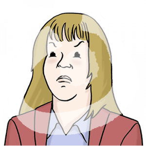 Portraitansicht einer verärgerten Frau.