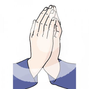 Zwei betende Hände.