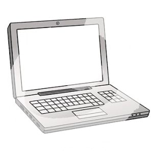 Ein aufgeklappter Laptop.