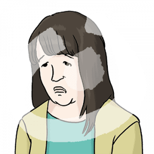 Portraitansicht einer traurig guckenden Frau.