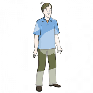 Eine fröhliche Person.