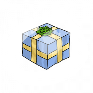 Ein Geschenk mit Schleife.