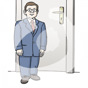 Ein kleinwüchsiger Mann.