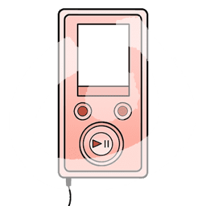 Ein Mp3-Player mit Bildschirm und Tasten.