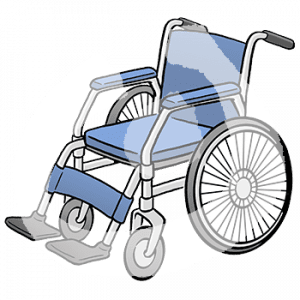 Ein Rollstuhl.