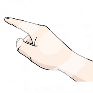 Ein ausgestreckter Zeigefinger.
