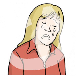 Portraitansicht einer weinenden Frau.