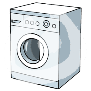 Eine Waschmaschine.