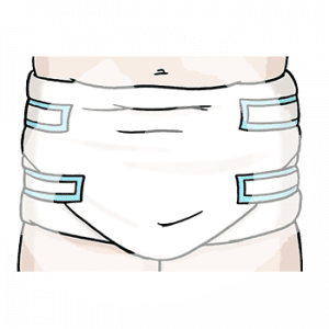 Ein Unterleib mit Windel.