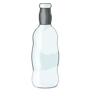 Eine Flasche ohne Inhalt.