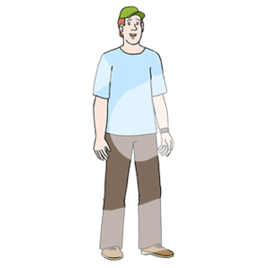 Ein Jugendlicher mit Kappe.