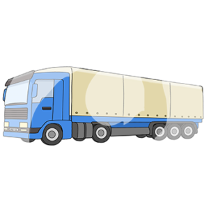 Ein LKW mit Anhänger.