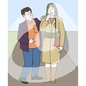 Eine Person weint. Eine andere Person legt ihr eine Hand auf die Schulter.