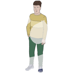 Ein Mann mit dunkler Hautfarbe.